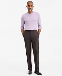 Tallia Men's Classic-Fit Brown & Blue Check Suit Separate Pants