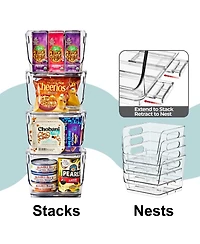 Sorbus Square Stackable Open Front Storage Bins - For Pantry