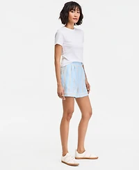 On 34th Women's Linen-Blend Tailored Pull-On Shorts, Macy's Exclusive