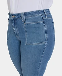 Nydj Plus Marilyn Straight Jeans with Front Patch Pockets