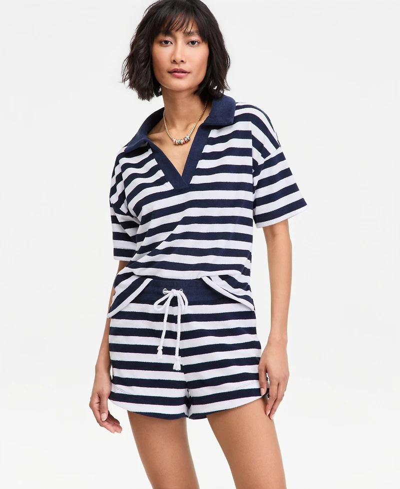 On 34th Women's Knit Terry Polo Top, Macy's Exclusive