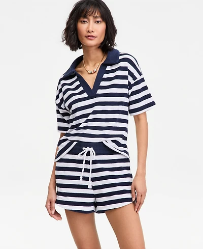 On 34th Women's Knit Terry Polo Top, Macy's Exclusive