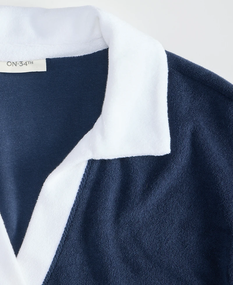 On 34th Women's Knit Terry Polo Top, Macy's Exclusive