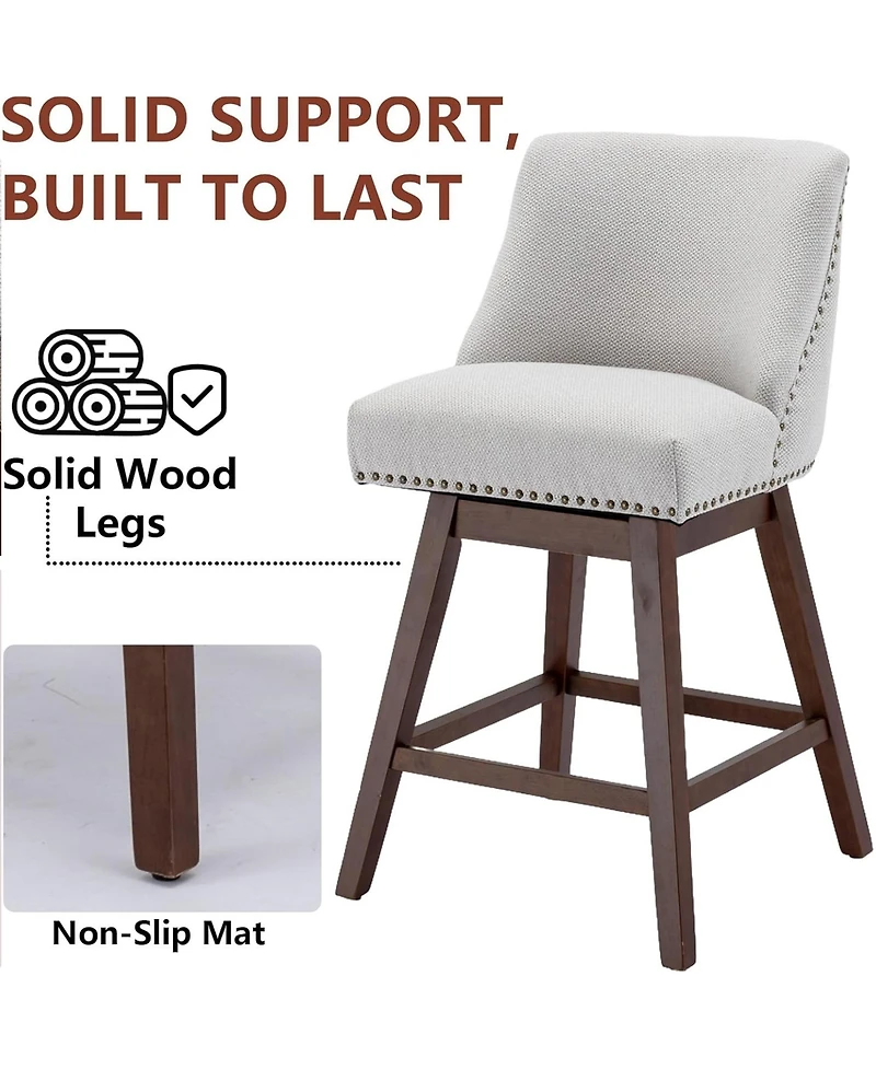 Rainsken Swivel Bar Stools Set of 2