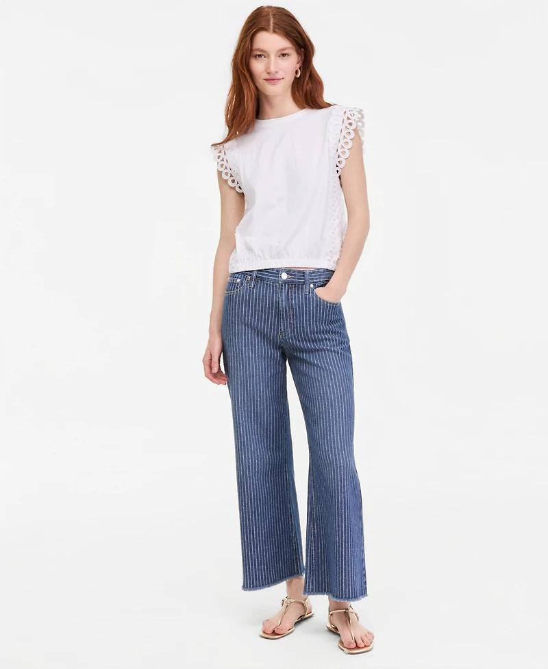 On 34th Women's Flutter Sleeve Bubble Hem Top , Macy's Exclusive