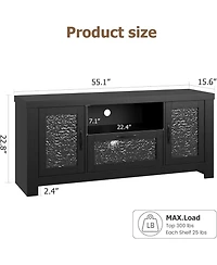 gaomon Tv Stand for 65 Inch Tv, Farmhouse Entertainment Center with Acrylic Door Storage Cabinet & Adjustable Shelves