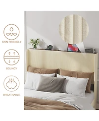 flynama Metal Platform Bed Beige Charging Station 2 Usb Ports Noise Free No Box Spring Needed