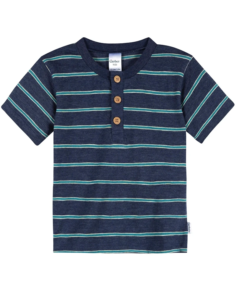 Gerber Baby Boys 3-Piece T-Shirts and Shorts, Stars Stripes, 18 Months