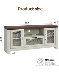 gaomon Tv Stand for 65 Inch Tv, Farmhouse Entertainment Center with Acrylic Door Storage Cabinet & Adjustable Shelves
