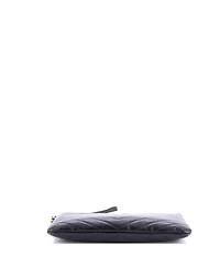 Pre-Owned Saint Laurent Small Classic Monogram Wristlet Pouch Matelasse Chevron Leather