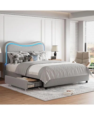 gaomon Queen Size Led Lamb Fleece Double Drawn Soft Bag Bed, Soft and Cozy Mattress, Perfect for Bedroom