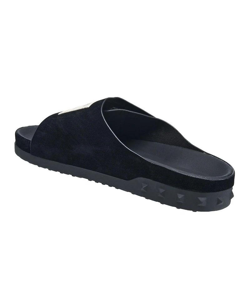 True Religion Men's Cudi Velcro Strap Srs Logo Patch Sandal