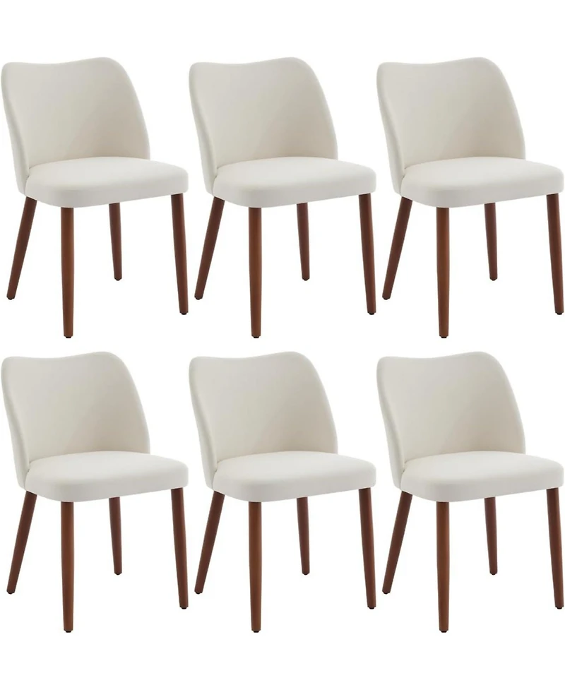 gaomon Linen Dining Chairs Set Upholstered Wingback Chairs with Wood Legs and Thick Cushions