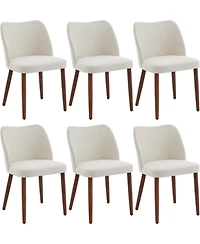 gaomon Linen Dining Chairs Set Upholstered Wingback Chairs with Wood Legs and Thick Cushions