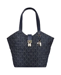 True Religion Horseshoe Denim Charm Tote