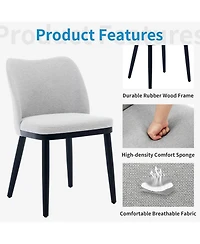 gaomon Dining Chairs Set of 6,Upholstered Dining Room Side Chairs,Chair for Dining with Padded Seat and Wood Legs,Modern Dining Chair for Restaurant