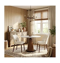 gaomon Wooden Dining Chairs Set of 2,Modern Fabric Upholstered Dining Room Chair Hollow Back Kitchen Chairs with Adjustable Foot Pads