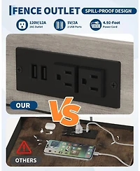 gaomon 72in Corner Wine Cabinet with Power Outlet, Industrial Wine Cabinet w/Led Strip&Glass Holder, 5 Tiers Liquor Cabinets Bar for Home, Small Space