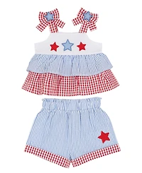 Rare Editions Baby Girls' Sleeveless Top and Elastic Waistband Shorts, 2-Piece Set