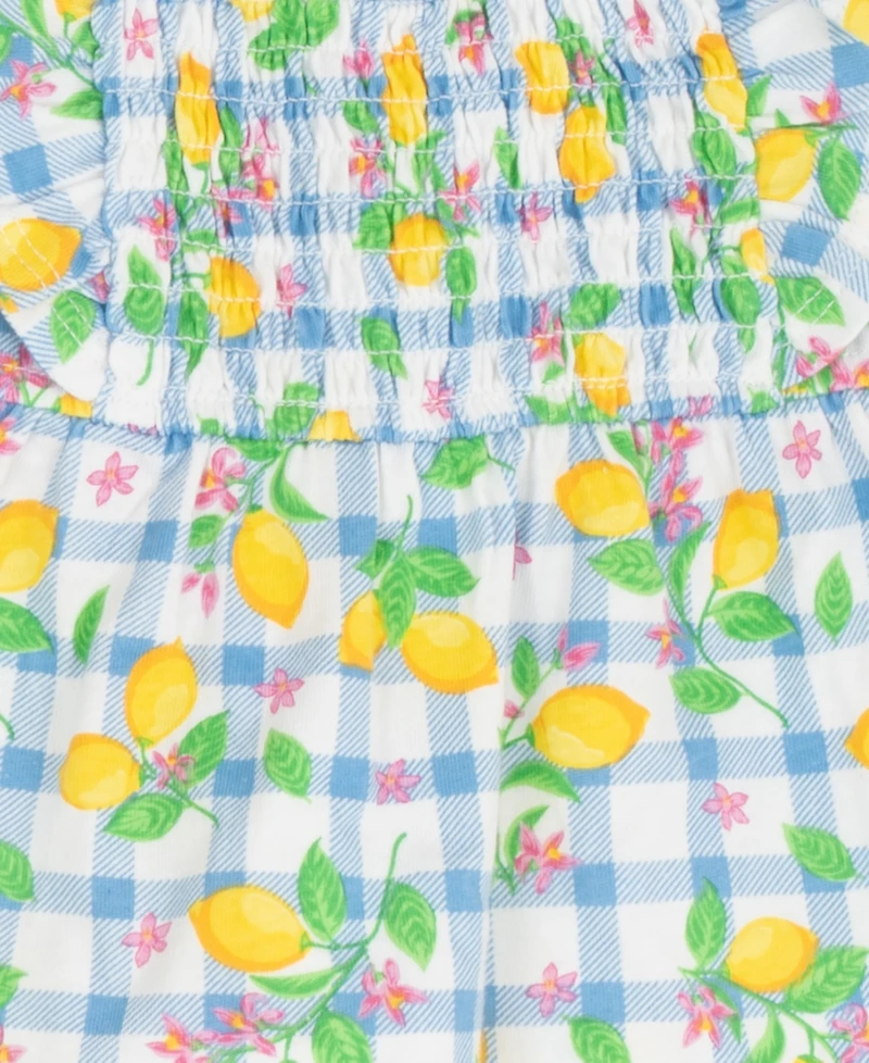 Rare Edition Baby Girls' Lemon Applique Top and Print Shorts, 4-Piece Set