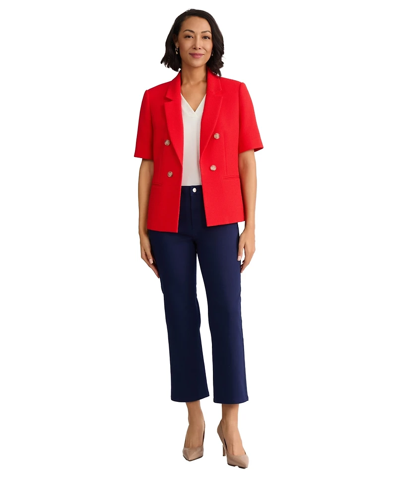 Jones New York Women's Short-Sleeve Notch Collar Polyester Blazer