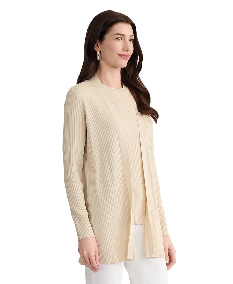 Jones New York Women's Long-Sleeve Collarless Cardigan