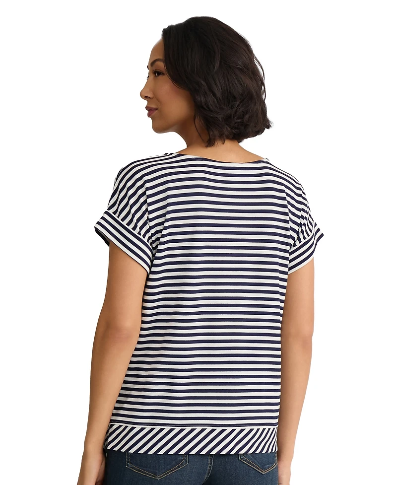Jones New York Women's Short-Sleeve Boat Neck T-Shirt