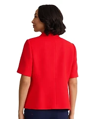 Jones New York Women's Short-Sleeve Notch Collar Polyester Blazer