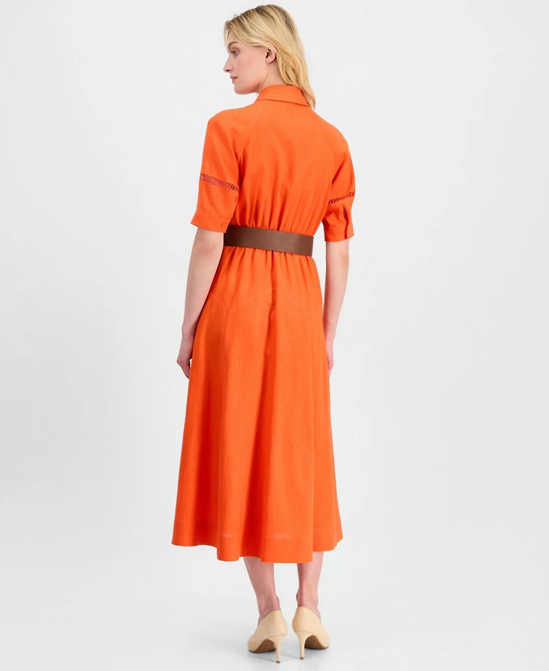 Anne Klein Women's Raglan-Sleeve Midi Shirtdress