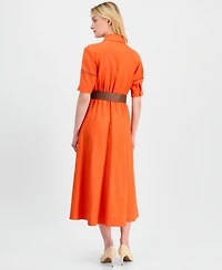 Anne Klein Women's Raglan-Sleeve Midi Shirtdress