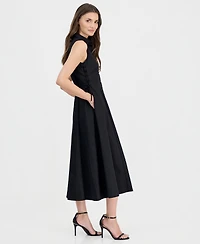 Anne Klein Women's Button-Front Side-Tie Sleeveless Dress