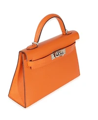 Pre-Owned Hermes Feu Terre Battue Verso Mysore Chevre Sellier Mini Kelly 20 Ii Phw
