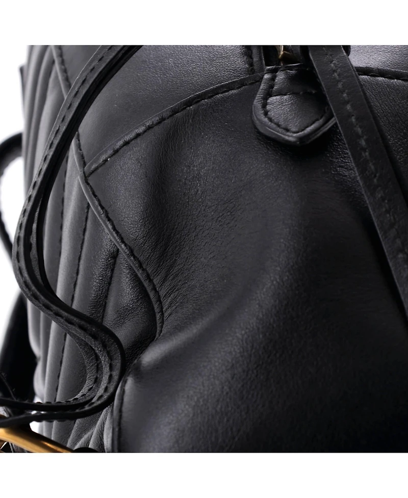 Pre-Owned Gucci Small Gg Marmont Backpack Matelasse Leather