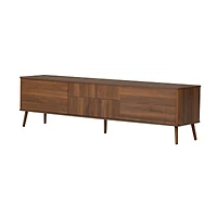 sumyeg 70 inch Fluted Storage Cabinet with Tv Stand Drawers with Cable Management, Solid Wood Legs, Soft-Close Hinges