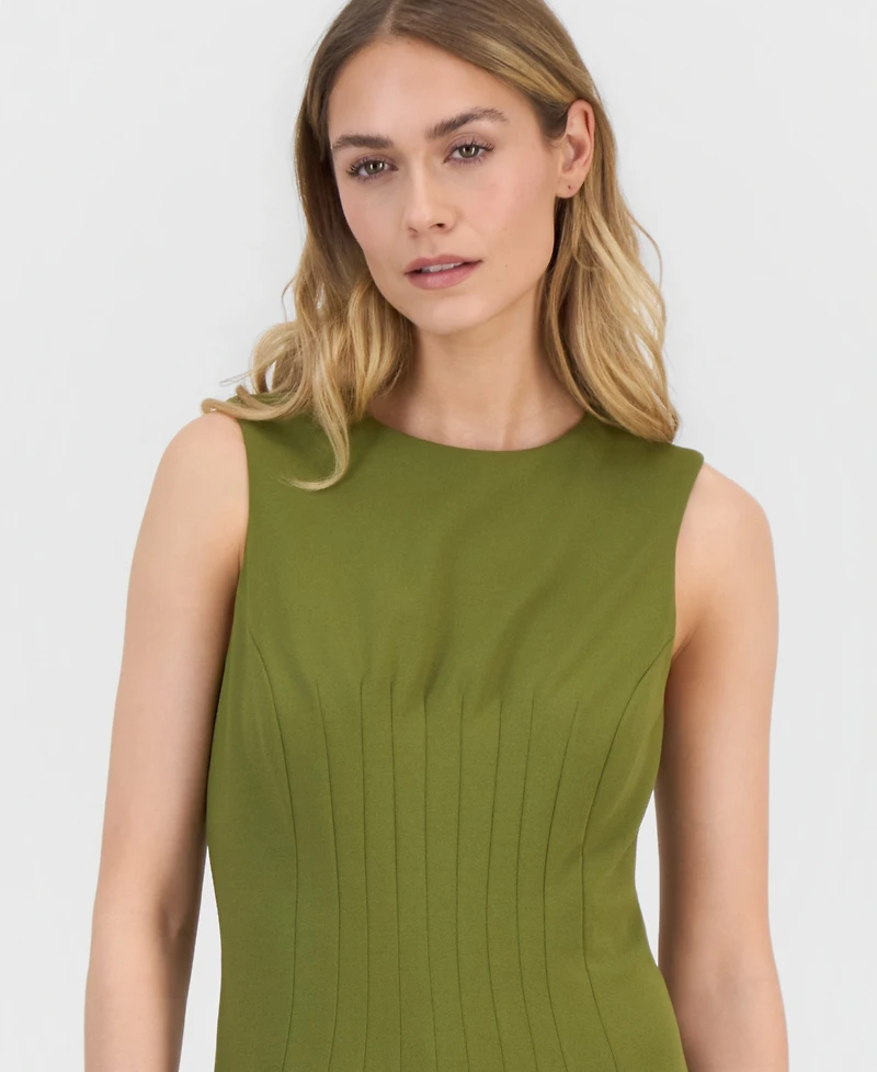 Anne Klein Women's Pleated-Waist Scuba-Crepe Sheath Dress