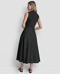 Dkny Jeans Women's Sleeveless V-Neck Midi Dress