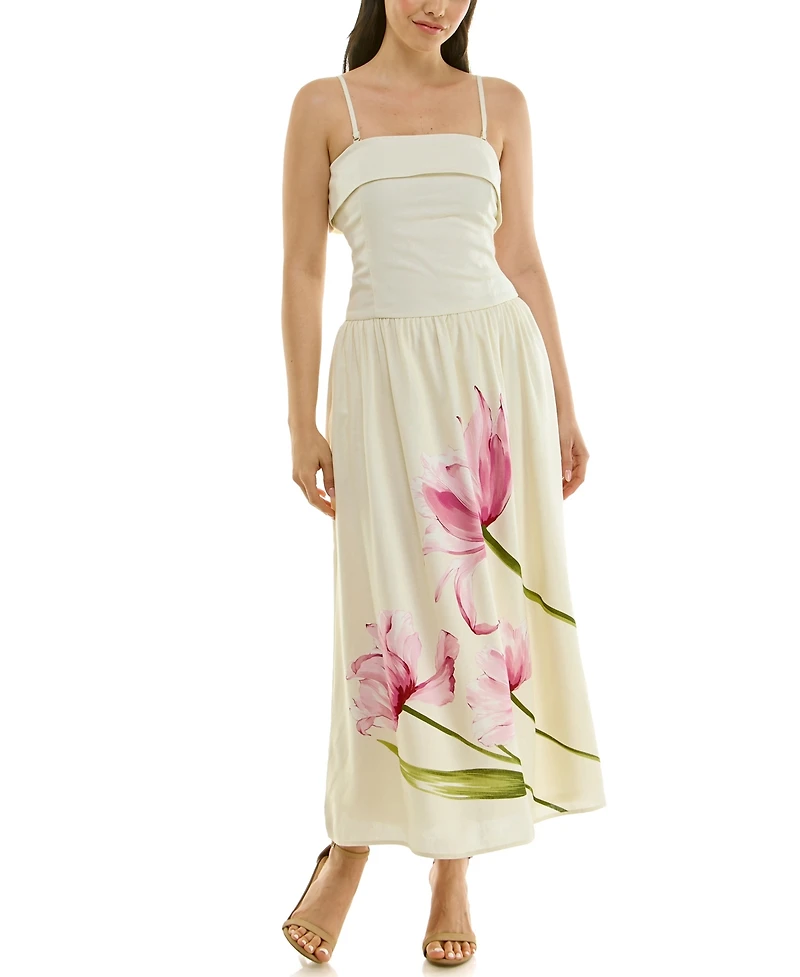 Planet Gold Juniors' Drop-Waist V-Neck Sleeveless Dress