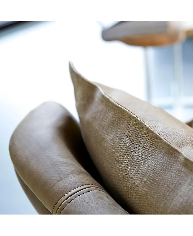 Tikamoon Woodnest armchair in solid oak and linen fabric, 1 seat