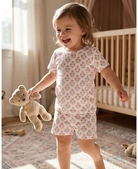Motette Baby Girls Pink Posy Pajama Set