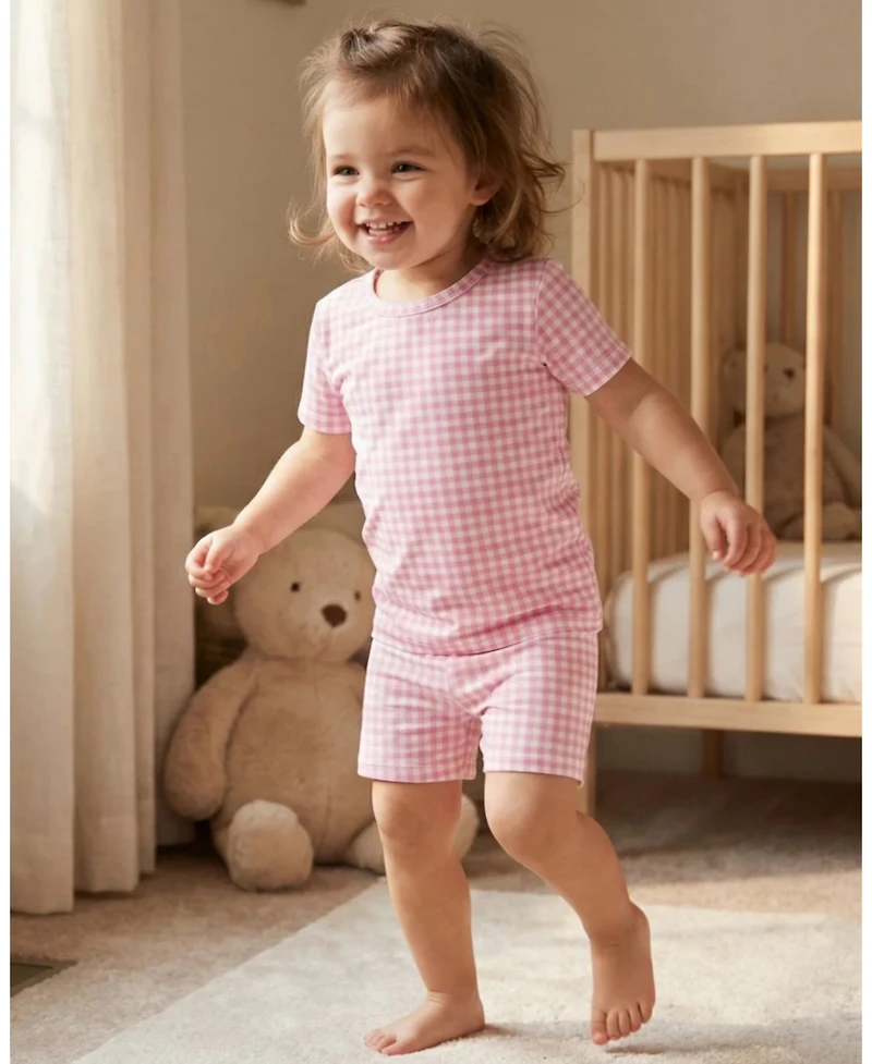 Motette Baby Girls Sugar Gingham Pajama Set