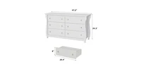 gaomon 6 Drawer Dresser for Bedroom, 47" Wide Modern Wood Chest with Black Ring Pull Handles