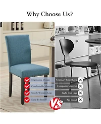 gaomon Parsons Dining Chairs Set of 6, Upholstered Fabric Chairs with Nailhead Trim