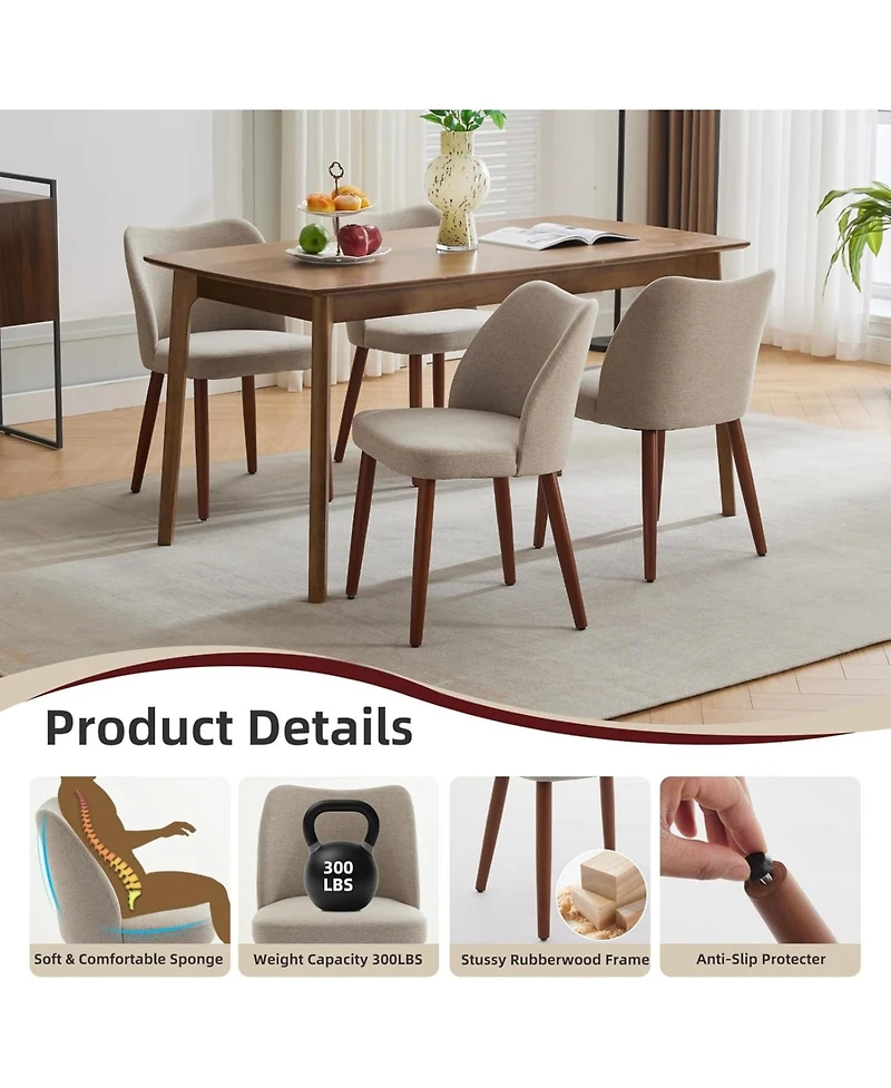gaomon Linen Dining Chairs Set of 6
