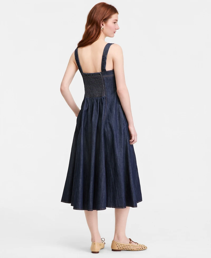 On 34th Women's Denim Sweetheart-Neck Midi Dress, Macy's Exclusive