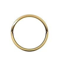 Curata Jewelry Solid 18k Yellow Gold Half Round Wedding Band Ring