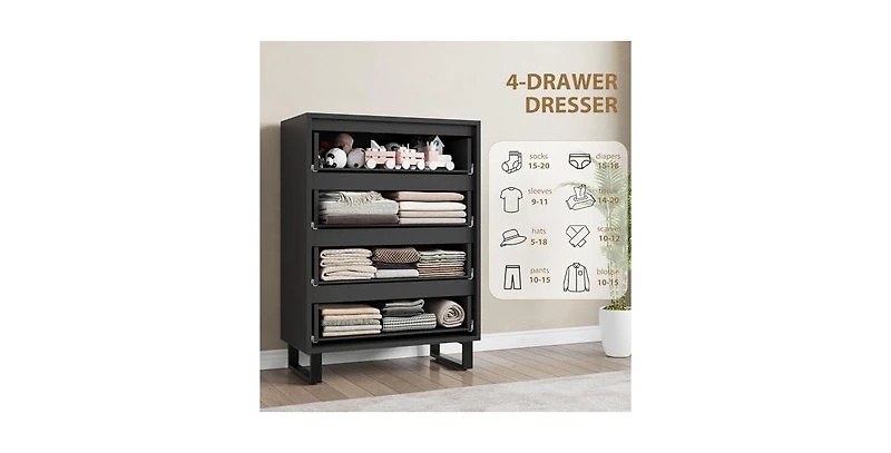 gaomon 4 Dresser for Bedroom, 41.5" Tall Dresser