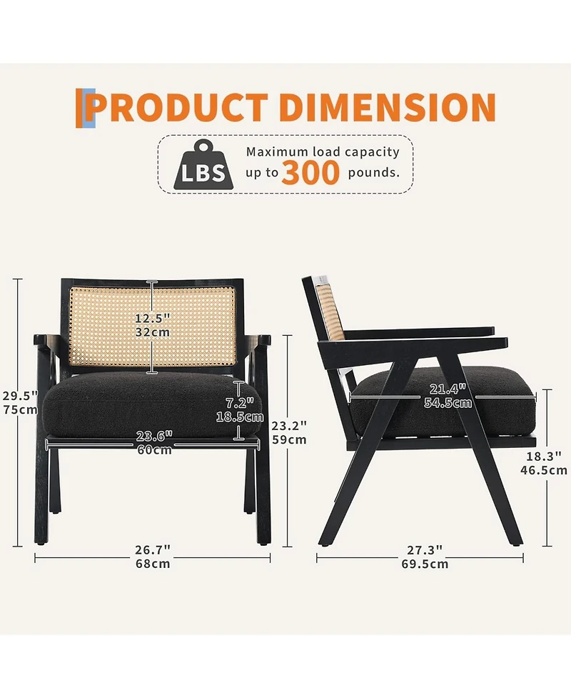 gaomon Mid-Century Farmhouse Accent Chair