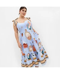 City Chic Women's Plus Casey Beauty Print Border Dress