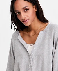 Hippie Rose Juniors' Twofer Long-Sleeve Henley Lounge Top
