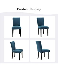 gaomon Dining Chairs Set of 6 Upholstered Persons Dinner Room Chair Sets Fabric Kitchen Chairs Solid Wood Legs and Padded Cushion